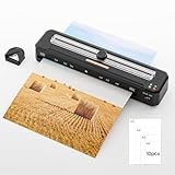 A3 Laminiergerät, 4 in 1 Laminiergerät mit 10 Laminierfolien für A3/A4/A5/A6, Heiß und Kalt Laminiergerat Set mit Papierschneider und Eckrunde