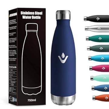 Borraccia Termica 750ml, Riutilizzabile, Doppia Parete Isolata, Bottiglia Acqua in Acciaio Inox, a Prova di Perdite, senza BPA, Bottiglia Termica per Adulti, Scuola, Ufficio, Viaggi, Sport, Yoga