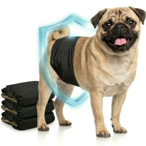 HUND IST KÖNIG Hundewindeln für Rüden [3 STK] Saugstarke Hundewindeln Rüde | Bequeme Hunde Windeln bei Inkontinenz Hund - Umweltfreundliche Rüdenwindel waschbar | Hundewindel leicht zu reinigen