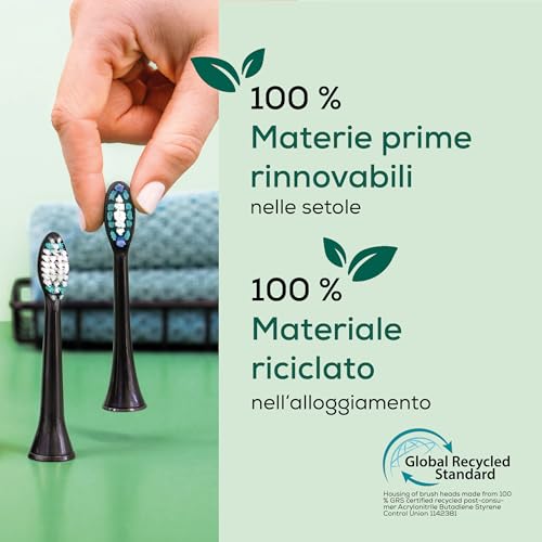 Beurer Sc Plaque Eraser – 4 Testine Di Ricambio Per Spazzolini Elettrici Sonici, Compatibili Con Philips Sonicare (Escl. One & Kids), Setole Da Fonti Rinnovabili, Durezza Media Rimuovi Placca - 4
