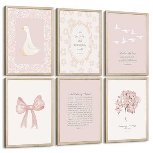 Nursery Christian Wall Art Bible Verse Prints Pink Girl Nursery