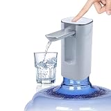 HUAPPNIO Electric Water Bottle Pump Rechargeable Water Dispenser Autofolding Spout Smart Portable USB Charging for Kitchen Office Home Camping Bedroom Campervan White