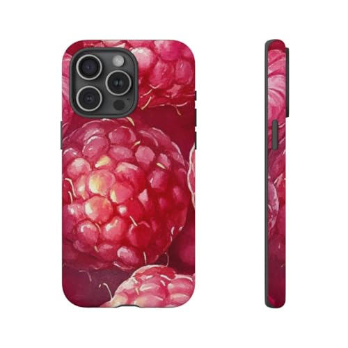 Coque aquarelle framboises iPhone 15 Pro Max pour un style floral