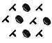 10 Pieces - Black Acrylic Dermal Anchor Retainer Tops 4mm, Metal Free, Allergy Free