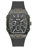 Guess Phoenix GW0956G3 - Reloj de Pulsera para Hombre, Acero Inoxidable, 44 mm, Correa de Silicona, Color Gris, 5 Bar, Esfera Gris