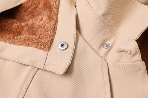 Image of Betusline Girl's Single Breasted Trench Coat Hooded Dress Coat Outerwear, 2-14 Years