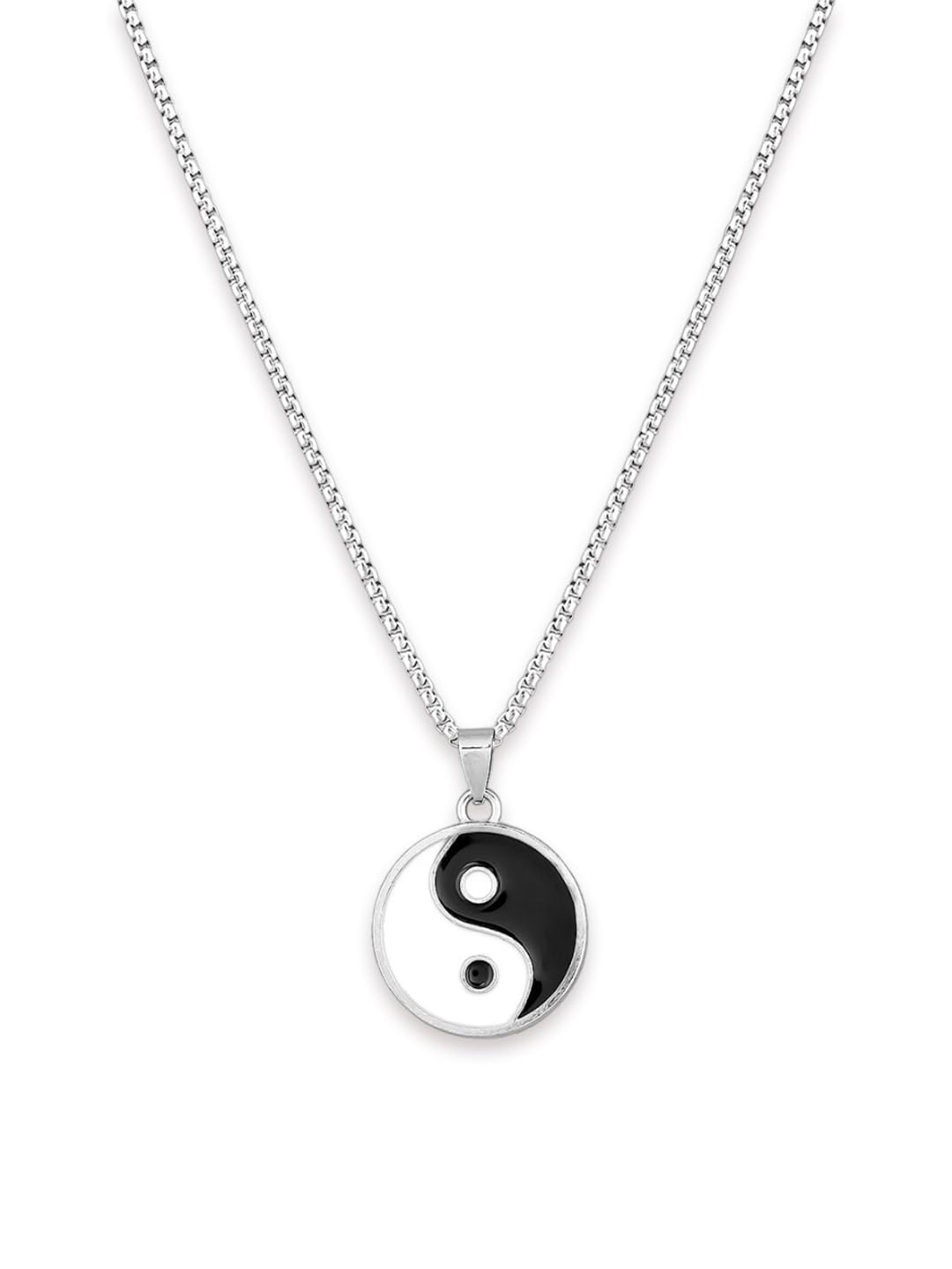fabula Jewellery Silver Tone Yin Yang Fashion Pendant with Chain for Men and Boys (MPYJ4_Z)-picture-29
