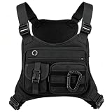 Tasca Tattica Sul Petto da Uomo, Sport All ' Aperta Borsa per Gilet Anteriore, Genérico Zaino Pettorale Regolabile di Grandi Dimensioni, EDC Travel Chest Pack Rig, con Strisce Riflettenti, Portatile`