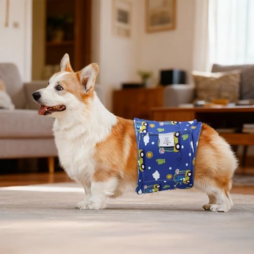 Image of CuteBone Dog Diapers Male Belly Bands 3 Pack for Male Dogs Reusable Puppy Wraps