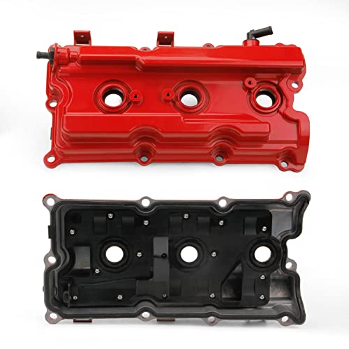 MITZONE Upgrade Aluminum Valve Cover Compatible with 2005-2019 Nissan Frontier 05-15 Xterra 05-12 Pathfinder NV1500 2500 3500 4.0L V6 Replacement # 13264-EA210, 13264-EA200 Red by MITZONE - Used condition - Image 7