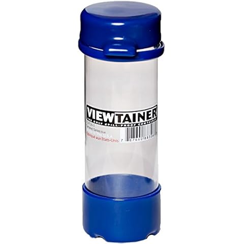 Viewtainer Tethered Cap Storage Container 2"X6"-Blue Cover