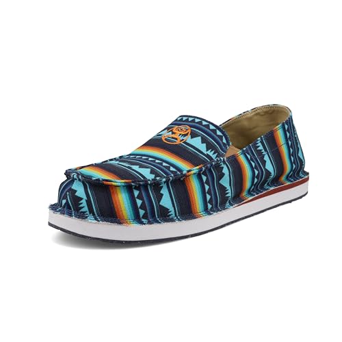 Twisted X Men's Hooey Slip-On, Moc Toe, Blue Geo Landscape, 10 M