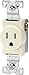 Eaton TR817LA Tamper Resistant Single Receptacle, Light Almond