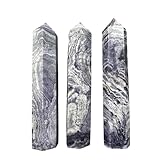 CHYIFSHIYM Natural Purple Peacock Jasper Crystal Tower – Hand-Polished Four-Sided Point for Chakra Meditation Therapy & Home Décor, Approx. 3.54–3.94 in (9–10 cm), Set of 3