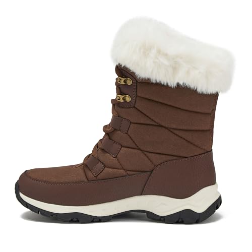 Lands' End Expedition Waterproof Insulated Womens Snow Boots, Lace Up or Slip On Winter Boots for Women, Medium or Wide Width Sizes 6 to 11, Black, Brown, Blue, White or Grey Winter Shoes - Image 4