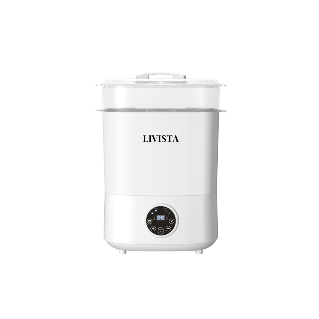 5-in-1 Babyflaschen-Sterilisator und -Wärmer – Intelligenter Dampfsterilisator – Flaschenwärmer, Schnuller-Sterilisator und -Trockner – Weiß