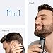 Braun All-in-One Trimmer-Set 3, 11-in-1 Multigroom, Barttrimmer, Nasenhaartrimmer, Haarschneidemaschine für Gesicht und Kopf, 50 Min Akku, 14 Längen (3–21 mm), AIO3565, Grau