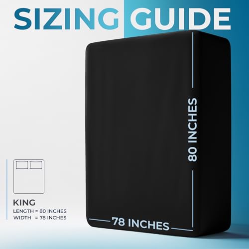 Image of Utopia Bedding Extra Deep Pocket King Fitted Sheet, Fits up to 21 Inch Mattress - Hotel Luxury, Soft, Breathable and Comfy - Shrinkage and Fade Resistant - Easy Care (Black)