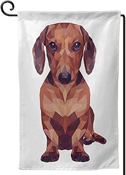 YISONG Garden Flag 12.5" x 18" Dachshund Wiener Dog Decorative Flags for Holiday Decoration, Double-Sided Garden Flag - Fillet, Corner, Square