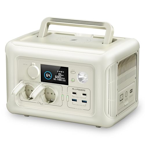 Generadores Solares Portátil 3 ALLPOWERS R600 generador solar portatil,299Wh/600W (1200W Pico),L...