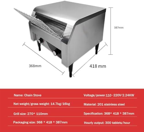 High-Capacity Automatic Conveyor Toaster - Smart Temp Control Electric Bread Machine for Buffets & Bakeries (150/300/450 Slices/Hour) - Ideal for High-Volume Service