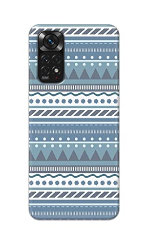 Image of Printed Hard Back Cover Case for Mi Redmi Note 11 4G Back Cover (Seamless Geometric Tribal Pattern) -1803