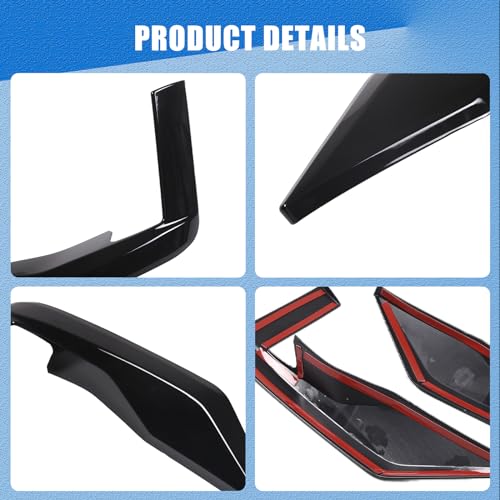 HIRUFAIT Front Corner Bumper Guard for Cadillac Escalade 2021-2024 2025 Accessories, 2PCS Automotive Front Bumper Protector Anti Scratch Anti Collision ABS Material (Glossy Black) by HIRUFAIT - Image 6