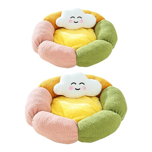 Lit en peluche ellipsoïdale pour chats et petits chiens avec dossier