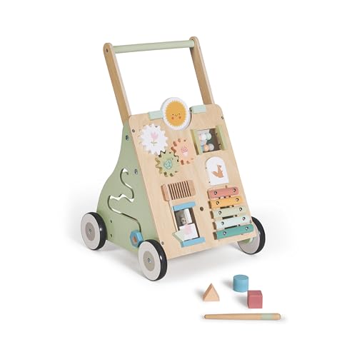 MS BabyWorld – Montessori Maxi – Andador de Madera para Bebé | Correpasillos con Juguetes y Actividades | Para Primeros Pasos | Desde +12 Meses