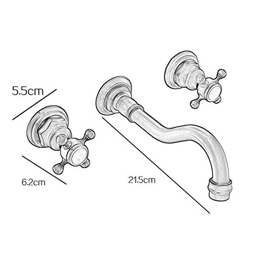 WHSS Messing Split Verdoppelt Die Wasserhähne In Die Wand DREI-Loch Dreiteilige Antiken Badewanne Wasserhahn Badezimmerschrank Gemischt Küchenarmaturen. - Image 6