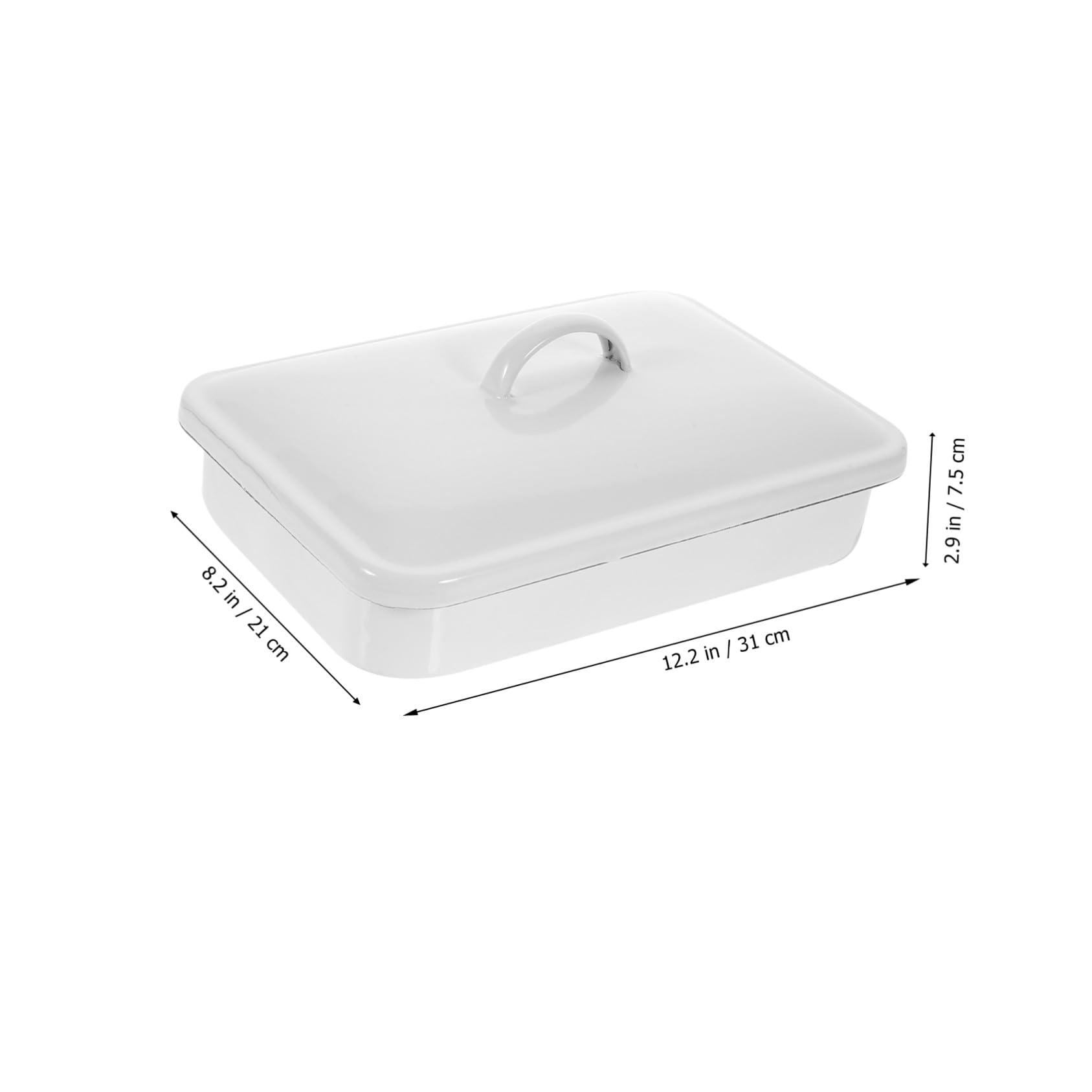 Toyvian Sartén Antiadherente Rectangular Esmaltada con Tapa de Color Claro