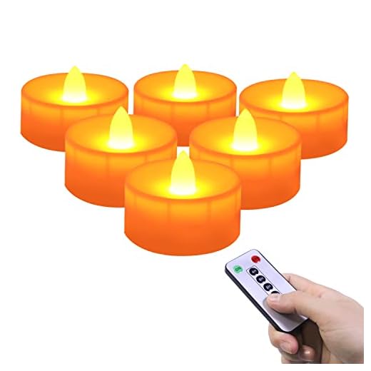 LED-ljus batteridrivna flamlösa ljus paket med 6 | LED-värmeljus med fjärrkontroll | flimrande värmeljus med timer