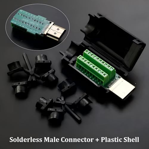 4 adaptadores HDMI macho soldados sin soldadura miniatura 7