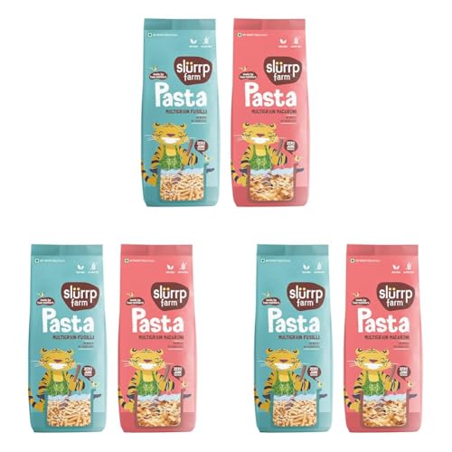 Image of SLURRP FARM No Maida Pasta Combo | Gluten Free & Multigrain | Healthy Pasta made with Brown Rice and Corn | 400 grams X 2 (Pack of 3)