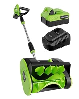 Vibekio 20V 12.2-Inch Cordless Snow Shovel, Battery Powered Snow Blower with Directional Plate, 20-Volt/4.0 Ah Lithium-ion Battery Pack, and Quick Charger Included
