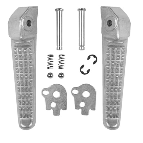 Estriberas Motocicleta Para CB-1 CB400 Para CBR250 Para CBR600 Para CBR900 Para VTR1000 Reposapiés Trasero De Motocicleta Pedal Reposapies Moto(Plata)