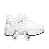 KUXUAN Zapatos con Ruedas Mujeres/Hombres, Patines Multifunción, Zapatillas...