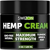 SWIZON Cream with Organic Arnica Montana, Emu oil, Curcumin, Turmeric, MSM, Aloe Vera, Glucosamine, Peppermint & Boswellia - Soothing and Comfort - 4oz