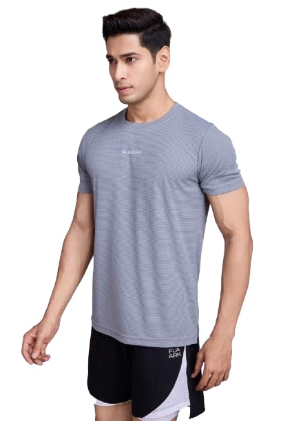 Image of FUAARK Men Moisture Wicking Solid Round Neck Tshirt