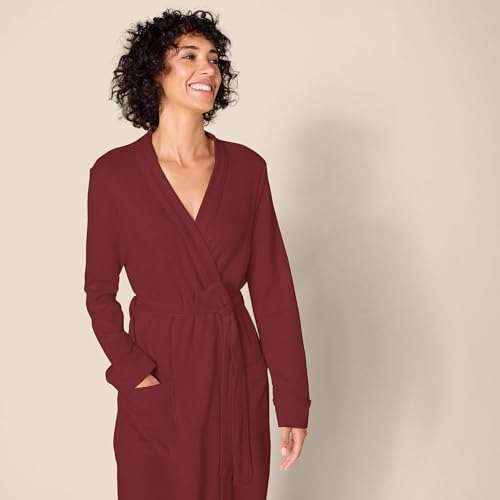 Image of Amazon Essentials Women's Lightweight Waffle Full-Length Bath Robe with Pockets (Available in Plus Size)