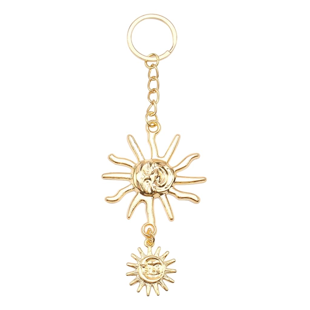 KADSXIYA Unique Sun/Moon Keychain Bag Pendant Stylish Heart Keyring Pendant Bag Charm, Gold, Moon