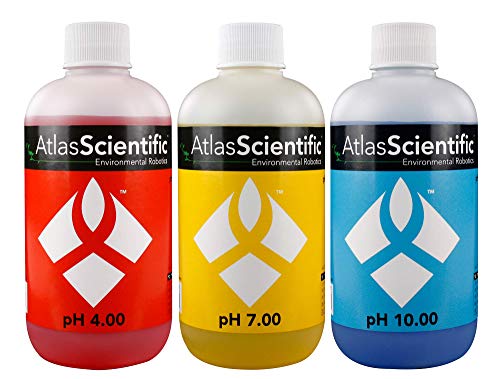Atlas Scientific pH 4.00, 7.00, & 10.00 Calibration Solution 250ml - 8oz (Pack of 3)