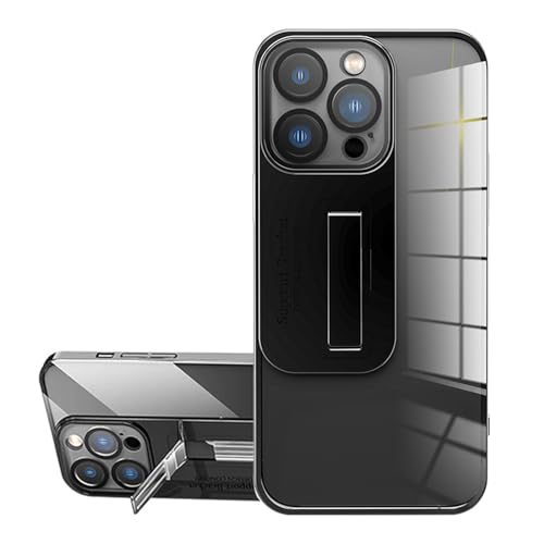Coque iPhone 15 Pro Max transparente antichoc avec support 3 voies et protection d'objectif photo