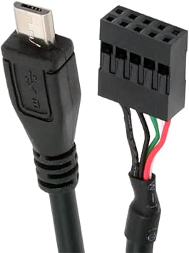 USB 2.0 Motherboard 9pin 10pin Header to Micro USB 5Pin Cable 50cm for Mini Monitor Sensor Panel Camera