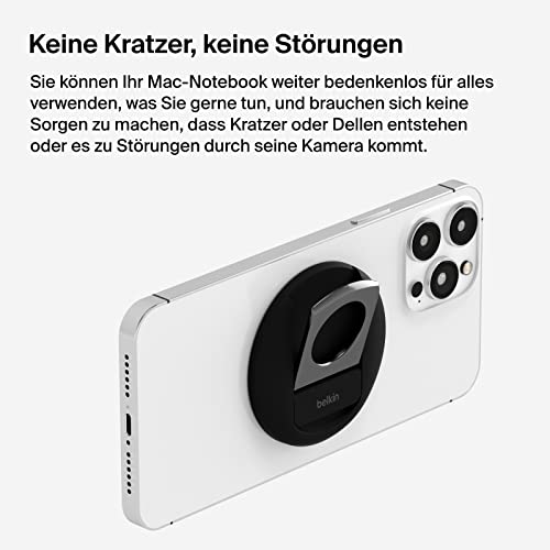 Belkin iPhone-Halter mit MagSafe für Mac-Notebooks; einfache magnetische Befestigung zur Verwendung der Kamera-Übergabe-Funktionen Videokonferenzen, FaceTime, Streaming, Inhaltserstellung, Schwarz – Bild 7