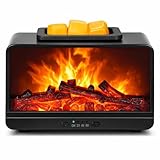 JOYOLO Flame Fireplace Wax Melt Warmer,Scentsy Wax Warmer with Timer, Electric Wax Warmer for Scented Wax with PTC Heating Plate, Wax Burner for Women Gifts & Home Decor(Black)