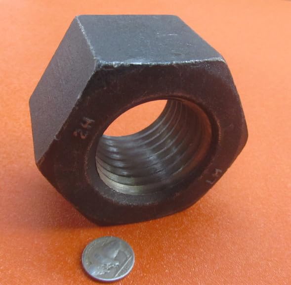 Grade 2 Steel Extra Wide Hex Nuts RH 2"-4 1/2 Thread x 3-1/8" W x 1-31/32" H 1 Pc