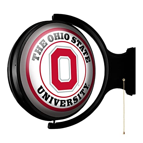 The Fan-Brand The Ohio State University Round Rotating Lighted Wall Sign - Football, Basketball & Baseball Wall Decor - College Sports Decor For Home, Office, Game Room, Fan Cave & Garage - Usa Made #TOP1