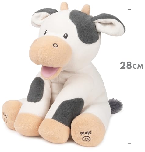 GUND Buttermilch, die Kuh - qualitativ hochwertiges, interaktives, singendes Plüschtier, bewegt Ohren und Mund, für Babys ab 10 Monaten