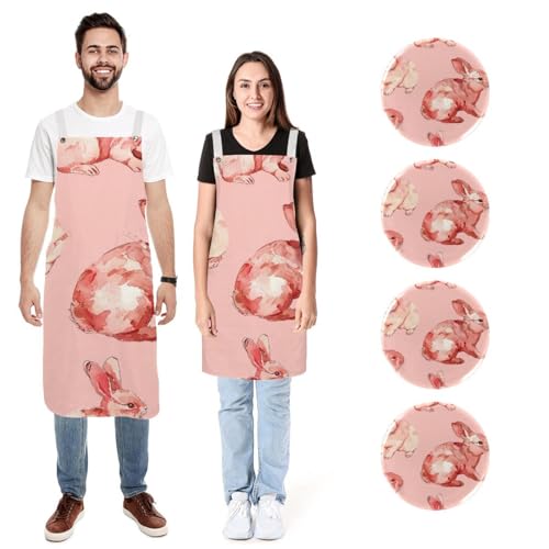 Tabliers de cuisine imperméables en lot de 2 avec poches pour homme et femme